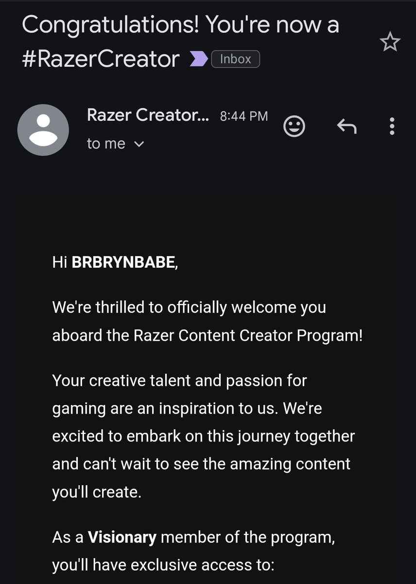_BarbarianBabe's tweet image. I AM IN SHOCK RN 😭

Proud to announce I am now a #RazerCreator!

So happy to be a part of the @Razer family 💚🐍