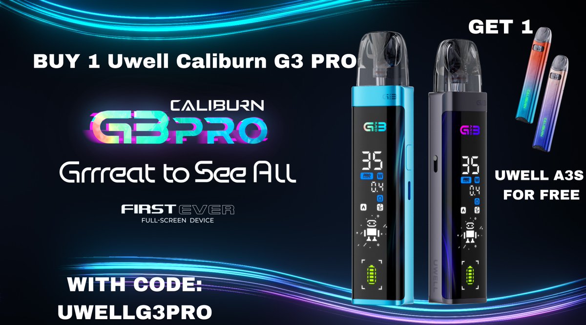 Myvpro_Official's tweet photo. 🔥 LIMITED TIME OFFER 🔥
🔥 Buy 1 Uwell Caliburn G3 PRO, Get 1 Uwell A3S FREE!
Full-screen, 35W power, Pro-FOCS flavor, 1000mAh battery!
👉 Use code "UWELLG3PRO" at https://t.co/P0Kb6xdM9P!
#VapeDeals #VapeCommunity #MyVpro
https://t.co/dypFLTLOw9 https://t.co/gYgOss0YoV