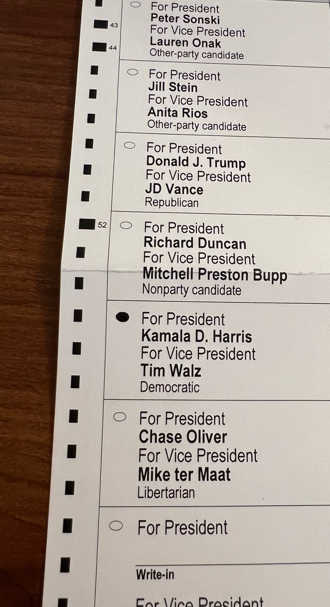 bobb4jesus's tweet photo. Iβm proudly casting a historic vote for liberty, for the rule of law, for a fair shot for everyone and for our Republic and the Constitution! Iβm proud to vote for #KamalaHarris and #TimWalz!
πΊπΈπ
#WereNotGoingBack
#WhenWeVoteWeWin
#HarrisWalz2024
#MakeOhioBlue https://t.co/7eLIVePJAI