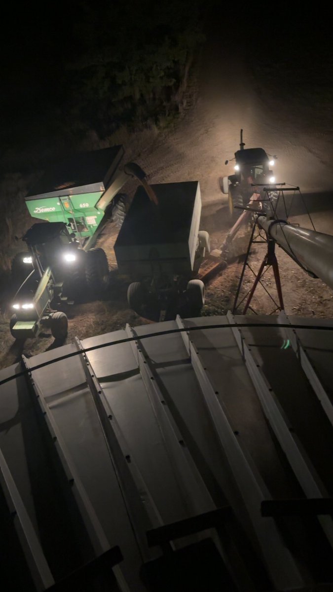 Topping off bin at dark is always fun!