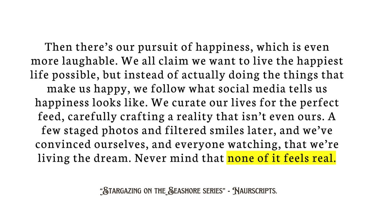 naurscripts's tweet photo. humans are a paradox. we want to be loved for who we are while being terrified to show our true selves

© naurscripts https://t.co/sM293IW7qP
