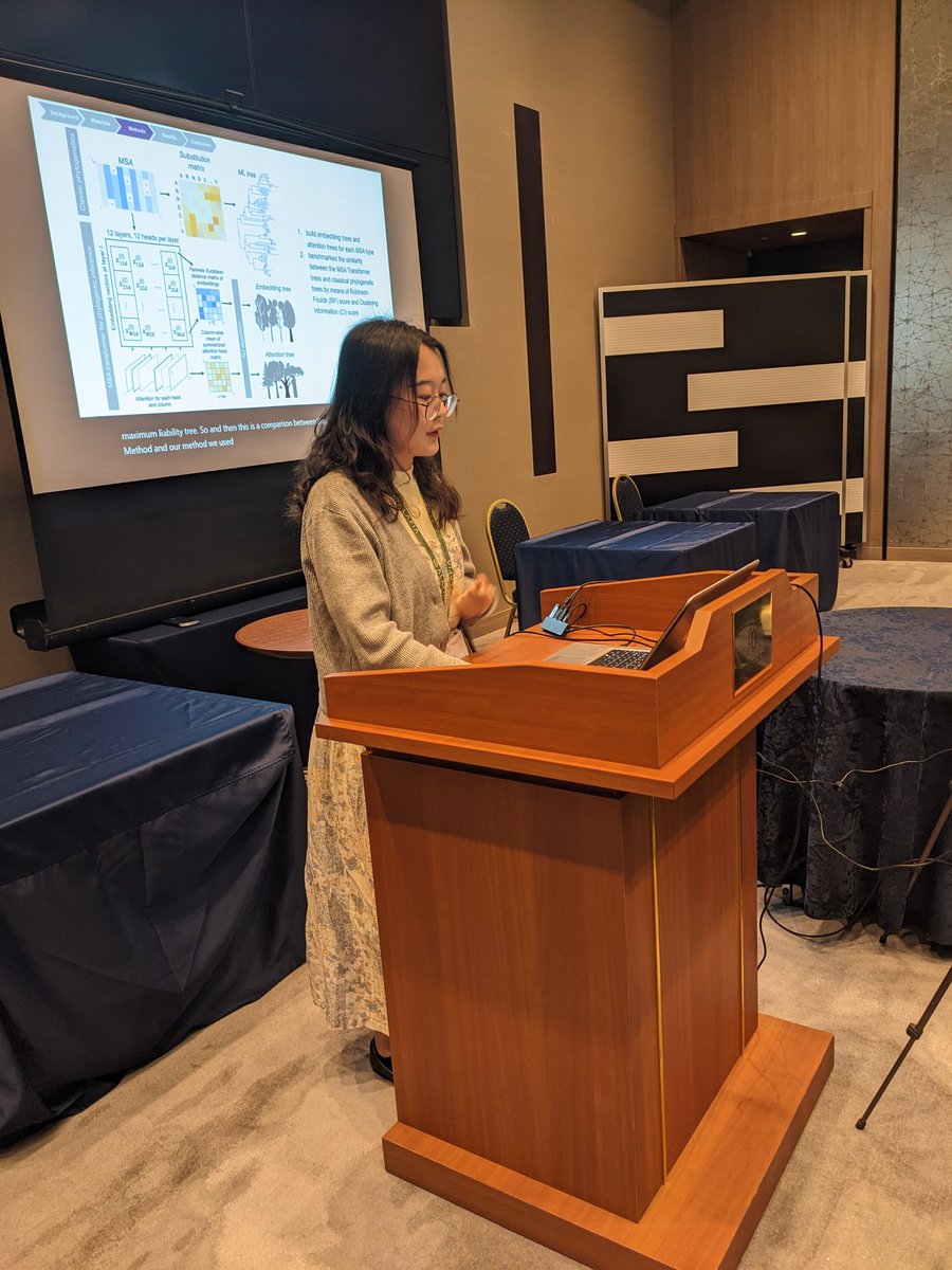 iscb_ascs's tweet photo. 🌞Get ready to be captivated by our 2nd flash talk presenter, Ruyi Chenat, with the presentation titled: “Learning the Language of Phylogeny with the MSA Transformer”🌟
#APBJC2024 #ASCS2024 #Bioinformatics #ComputationalBiology #StudentTalks #Flashalks https://t.co/XeJMZTzUkx