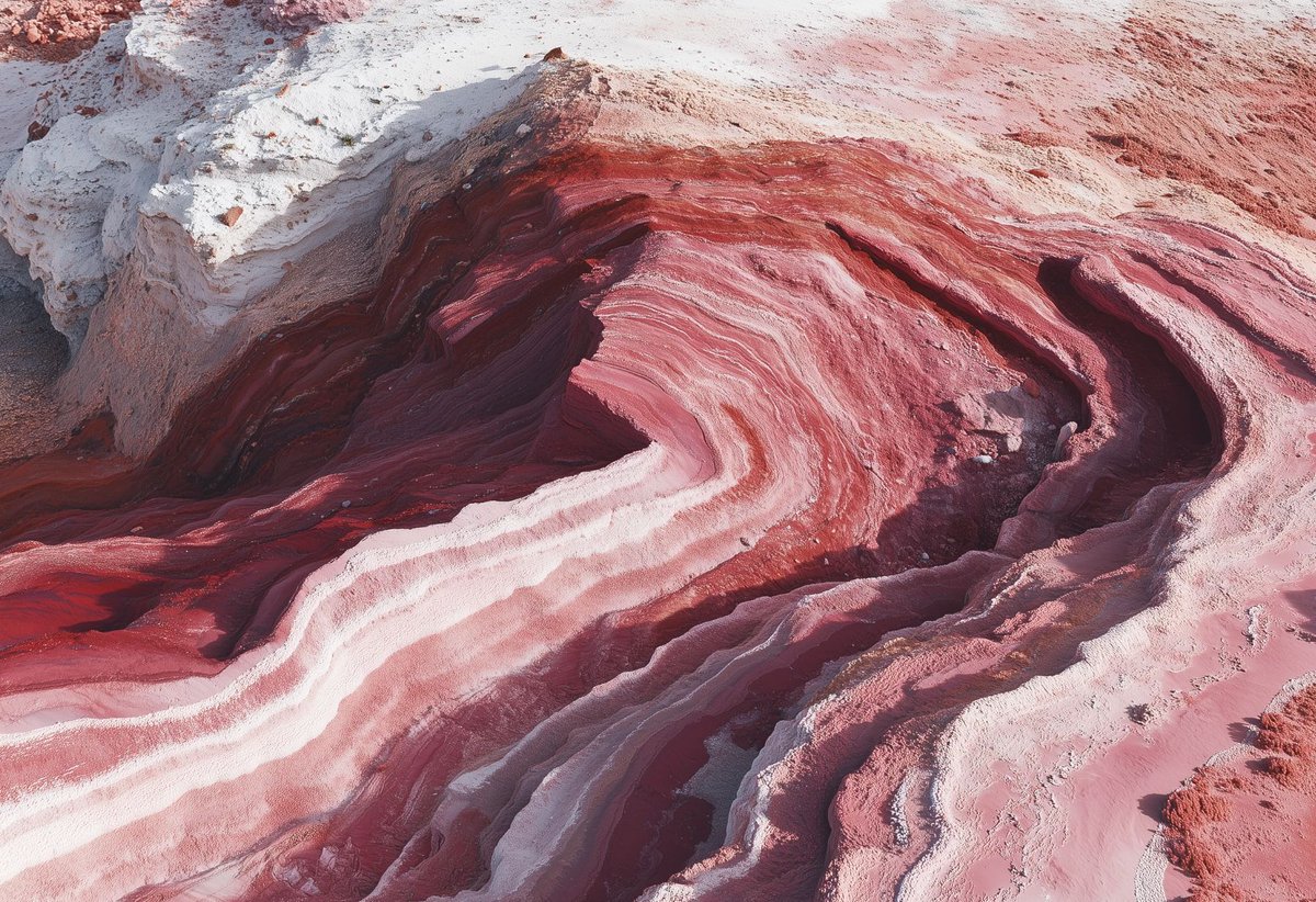 tryChant's tweet photo. Made by #midjourney.

Prompt: Aerial view of red rock formations in the style of Chinese embroidery, inspired by minimalism and nature-inspired installations, against a white background, captured through aerial photography, featuring pastel colors, organic shapes, smooth curves, and colorful layered forms, with a top-down perspective and a wide-angle lens, showcasing the red desert rocks with various shades of pink rock formations.

Check more AI-generated images on @vavebg