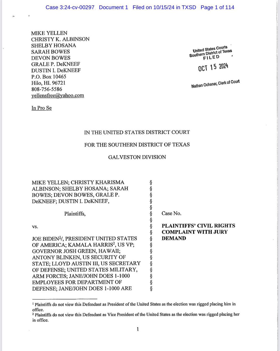 looP_rM_3117211's tweet photo. IT'S FINALLY HAPPENING.

WE THE PEOPLE HAVE HAD ENOUGH.

🚨 #BREAKING: FEDERAL CLASS-ACTION LAWSUIT FILED AGAINST JOSEPH BIDEN - KAMALA HARRIS - PFIZER - MODERNA

🚨 THIS IS MASSIVE.

⚠️ THE LAWSUIT DEMANDS AN END TO:

⚠️ COVID-19 VACCINES

⚠️ CHEMTRAILS

⚠️ 5G TECH https://t.co/W8O88dFnst