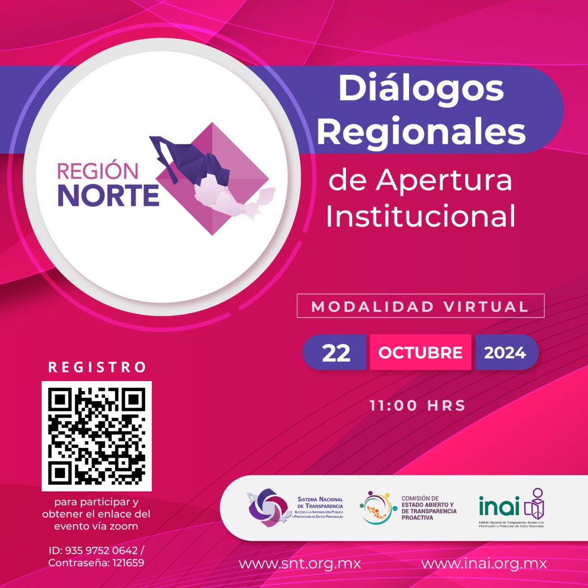 🚀¡¡MAÑANA!! inicia el #Diálogo <a href="/NorteSNT/">Región Norte SNT</a> para avanzar en la agenda de #EstadoAbierto en México. 
Trabajando junto a organismos garantes, sujetos obligados y sociedad civil para fortalecer el Modelo y la Política de #AperturaInstitucional. 
¡Sigamos sumando esfuerzos!

⏰11:00 am