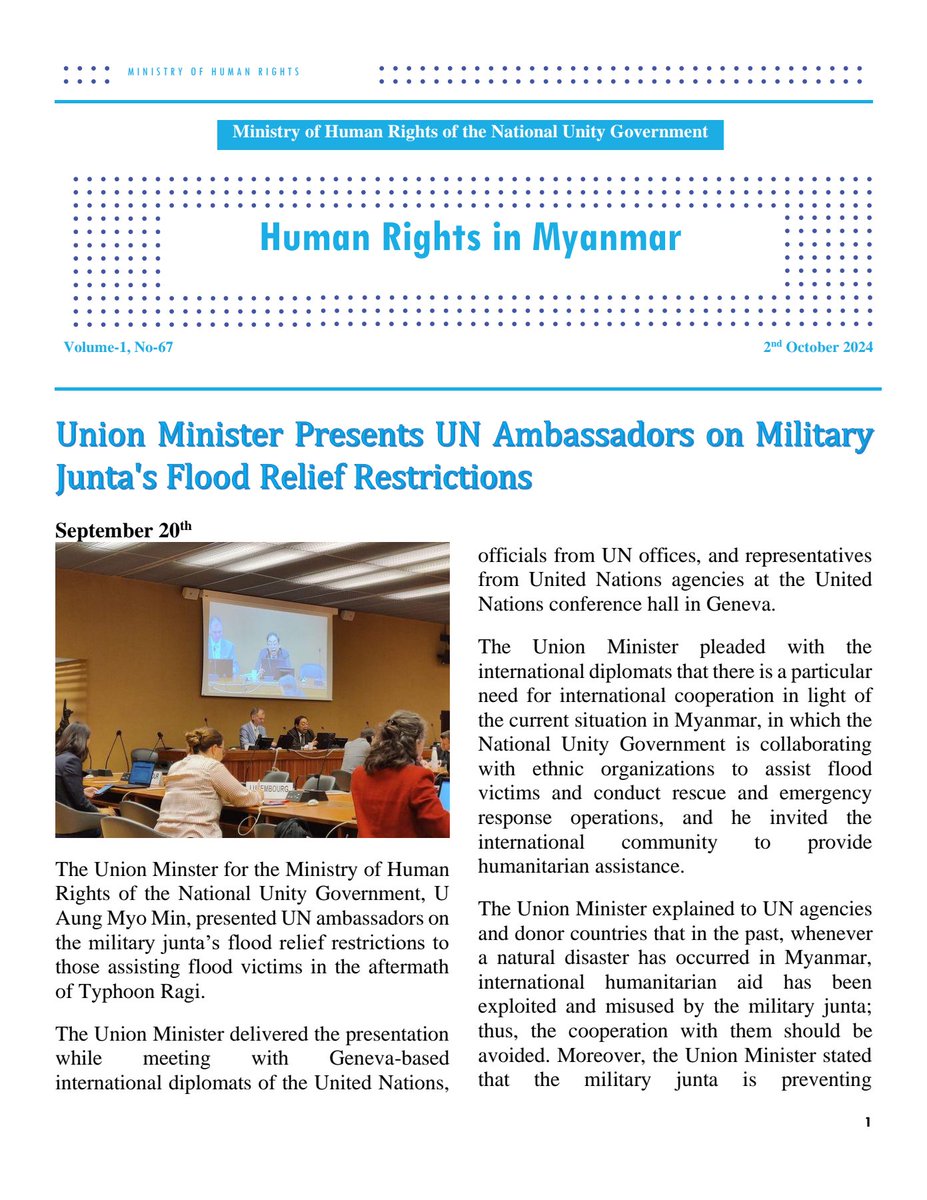 mohr_nug's tweet image. Ministry of human rights
Bi- weekly Newsletter
2.10.2024
#NUG
#MOHR
#humanrights
#newslettersignup
