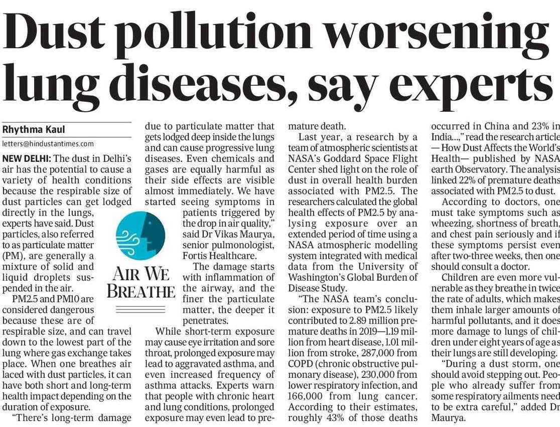 Dust pollution is harming the lungs of our children, with those in Early Childhood Development (0-8 years) most at risk as their lungs are still growing. Our governments can’t afford more missteps. Cutting 5 trees an hour, then sprinkling water on roads, is not a