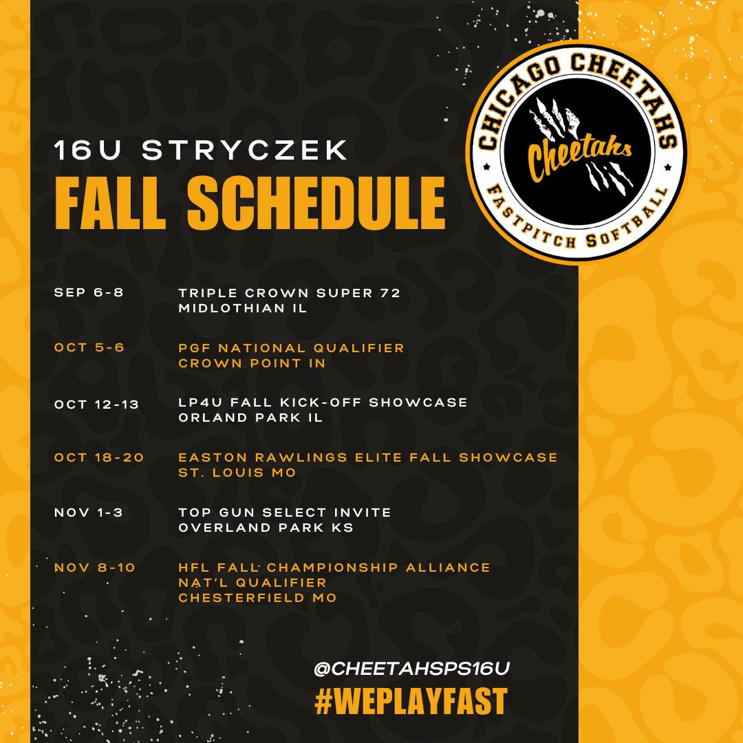 🥎Fall Schedule Drop🥎 #Weplayfast #Letsgo <a href="/BoDomeBville/">Bo Dome Bensenville</a> <a href="/ExtraInningSB/">EXTRA INNING SOFTBALL</a> <a href="/LineDsoftball/">Line Drive Media</a> <a href="/LegacyLegendsS1/">Legacy & Legends Softball</a> <a href="/PGFnetwork/">PGF</a> <a href="/thealliancefp/">The Alliance Fastpitch</a>
<a href="/los_stuff/">Carlos Arias</a> <a href="/SbCheetahs/">Chicago Cheetahs Organization</a>