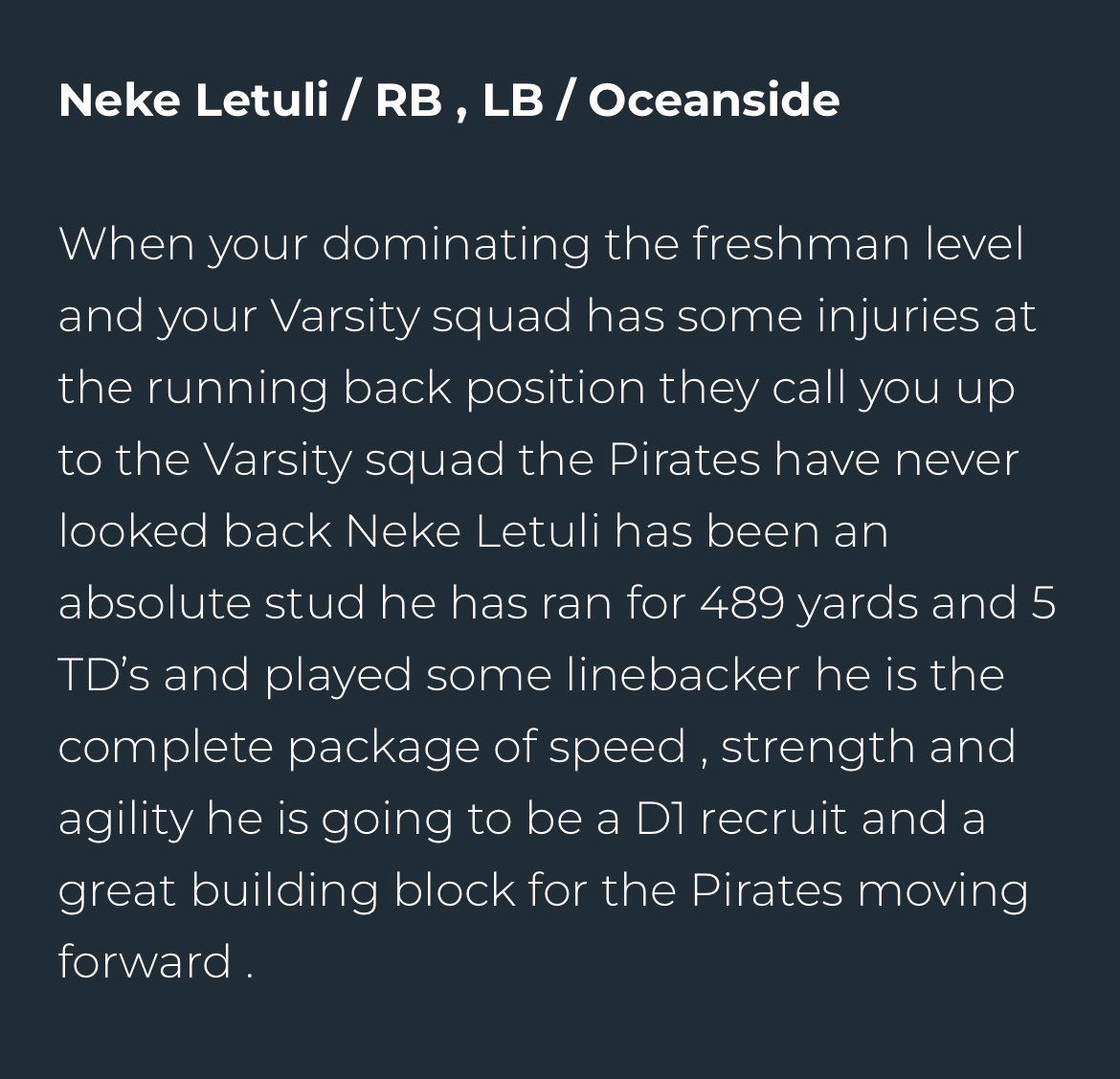 Grateful and blessed to be mentioned in <a href="/Daygofootball/">San Diego Football</a> 2024 rookie of the year candidate 🙏🏾

GOT TO PUT MY HEAD DOWN AND KEEP WORKING!

daygofootball.com/rookie-of-the-…