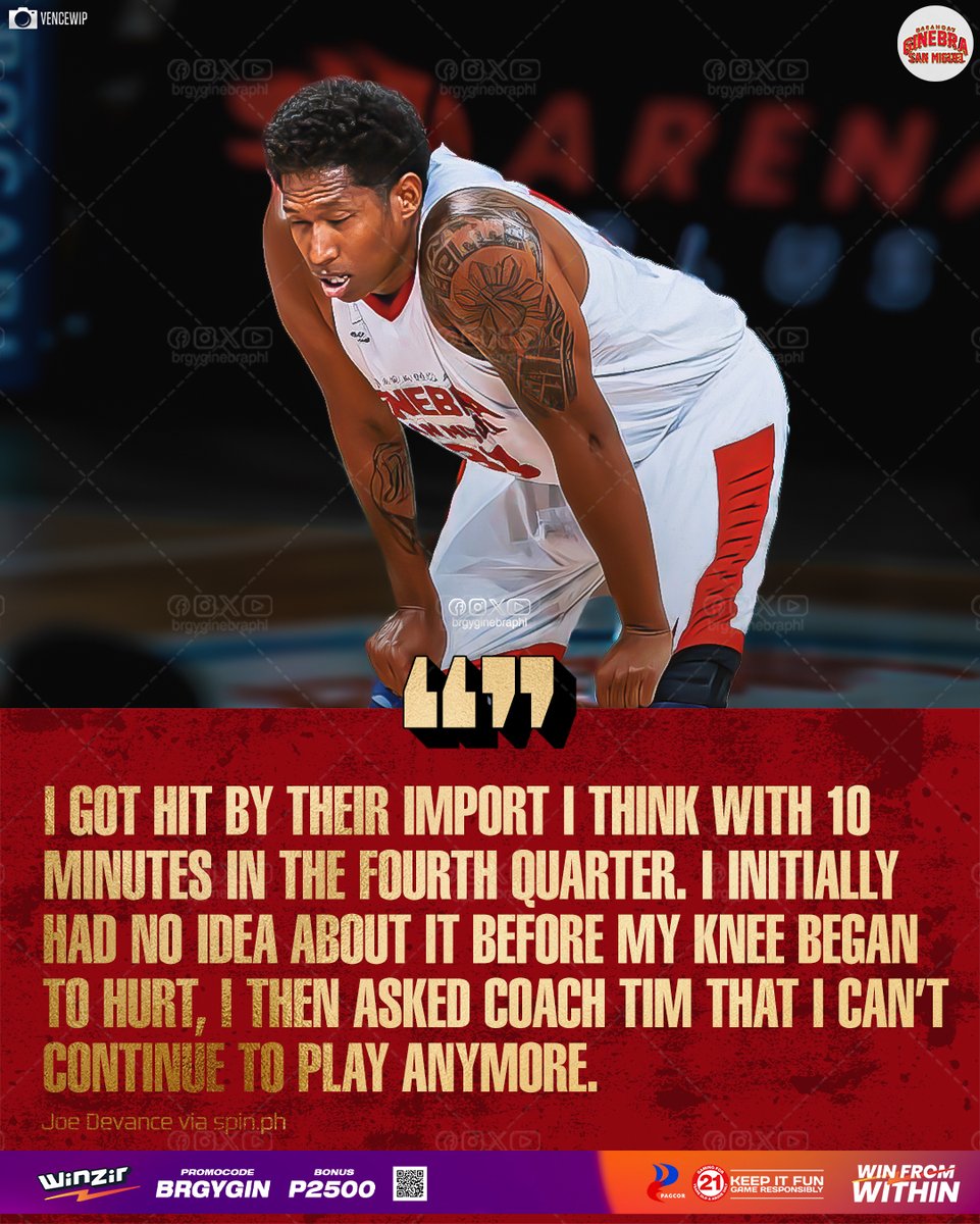 Barangay Ginebra San Miguel (@brgyginebraphl) on Twitter photo Wishing a Speedy Recovery to Our Unsung Hero, <a href="/jdv_38/">Joe Devance</a>
Joe Devance came to the Philippines for business, but fate had other plans. When our coaching staff called for help due to our need for a big man in the rotation, Joe didn’t hesitate—he answered the call, coming out of Wishing a Speedy Recovery to Our Unsung Hero, <a href="/jdv_38/">Joe Devance</a>
Joe Devance came to the Philippines for business, but fate had other plans. When our coaching staff called for help due to our need for a big man in the rotation, Joe didn’t hesitate—he answered the call, coming out of
