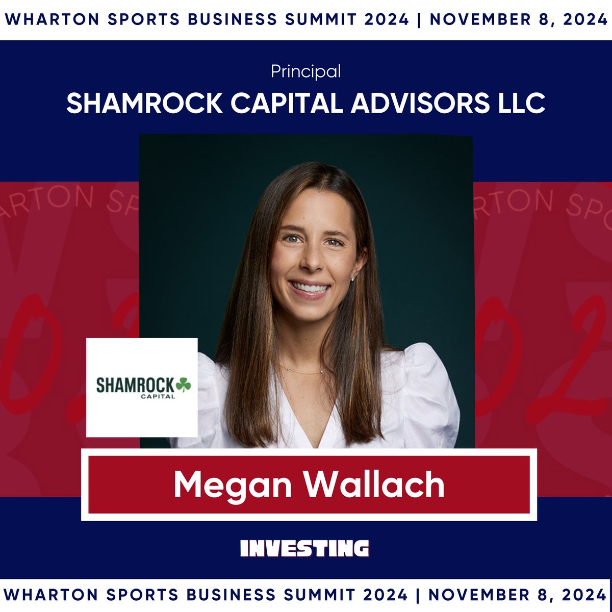 WhartonUSBC's tweet photo. Thrilled to announce Megan Wallach, Principal at Shamrock Capital Advisors LLC, as an Investing panelist at the Wharton Sports Business Summit! 📊⚽️ Don’t miss her insights into sports investments, get your tickets now! 🎟️https://t.co/4PAE4Rc0kk

#wsbsummit2024 https://t.co/JqlgxrlWhd