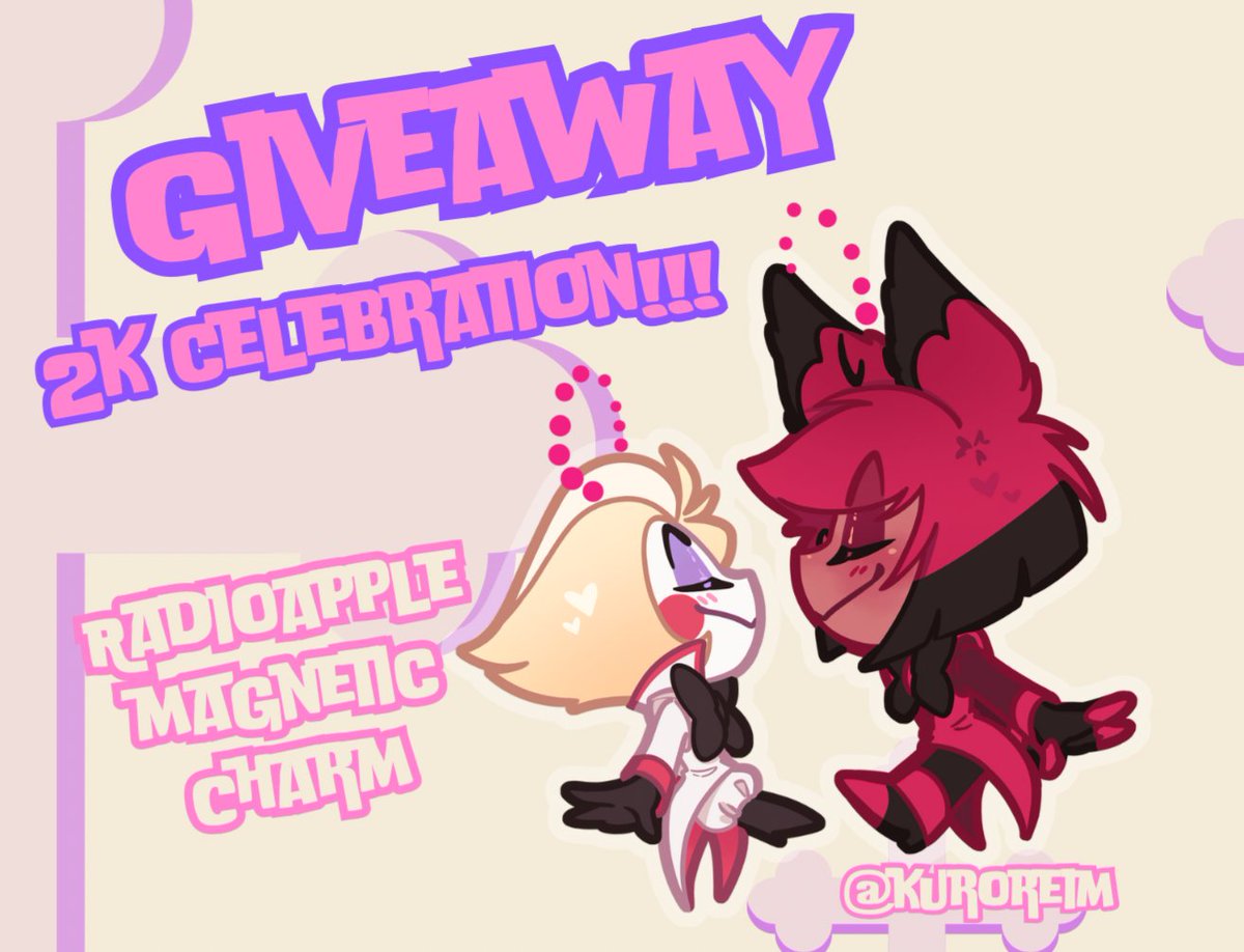 kuroreim's tweet photo. As a thank you for hitting 2k I'm hosting a 📻🍎 g-v-4w4y!!!
🙏 The prizes are two Radioapple Magnetic Charms, one here and one on 🦋

RULES BELOW!!!!

It will close as soon as they arrive, about 1 month from now. https://t.co/xwrdUxkAA3