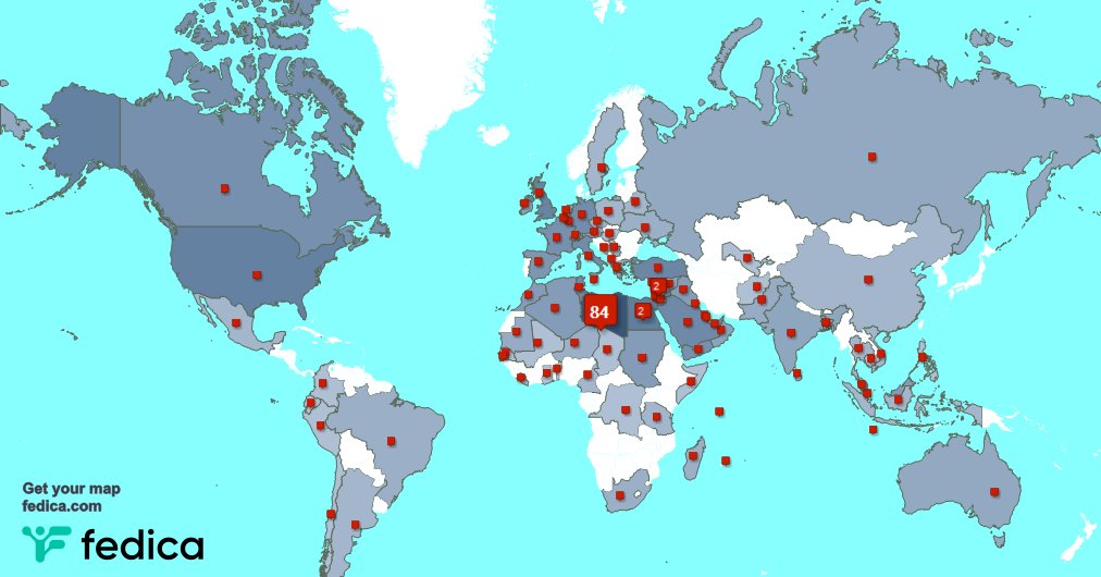 Special thank you to my 19 new followers from Libya, and more last week. fedica.com/!MalikKhalaf78