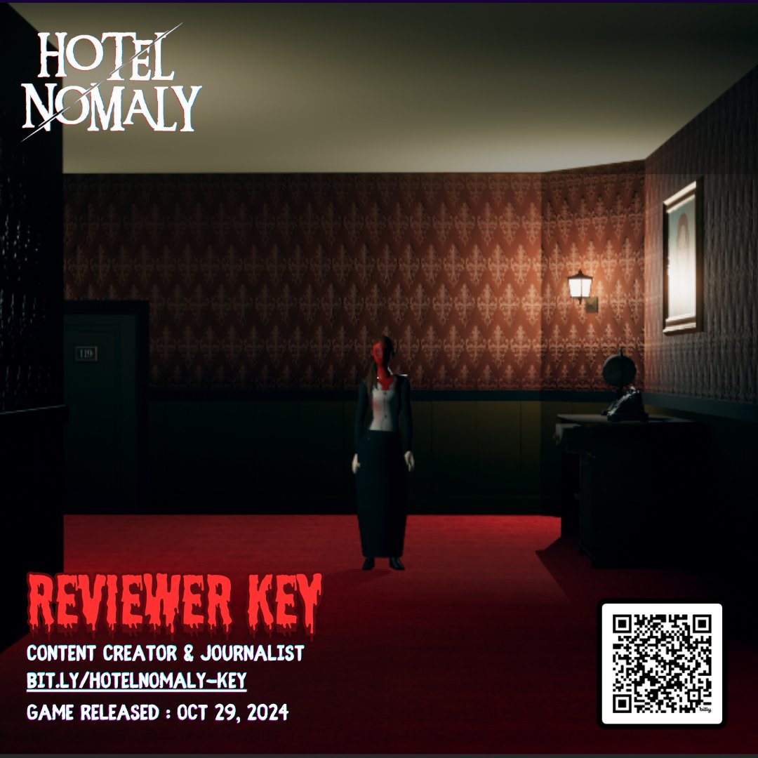 arcadesindo's tweet photo. Join as a mechanic in a haunted 1930s hotel, uncover dark secrets, and navigate ghostly corridors. 
Release: Oct 29, 2024.

Are you a content creator or journalist? 
Apply here: https://t.co/rpsXPahUUP

#HorrorGame #IndieDevs #IndieGameDev #indiegames #Anomaly https://t.co/T9FWisPXqG