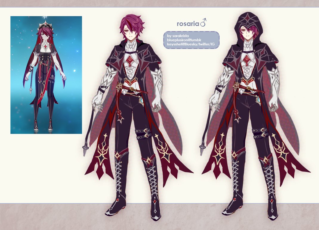 keysshel's tweet photo. My take on designing a male version of Rosaria some time back- though I think he came out somewhat more assassin (?) like rather than priest-like 😅

#genshinimpact #rosaria #原神 #fanart #genderbend https://t.co/EILK5tY88h