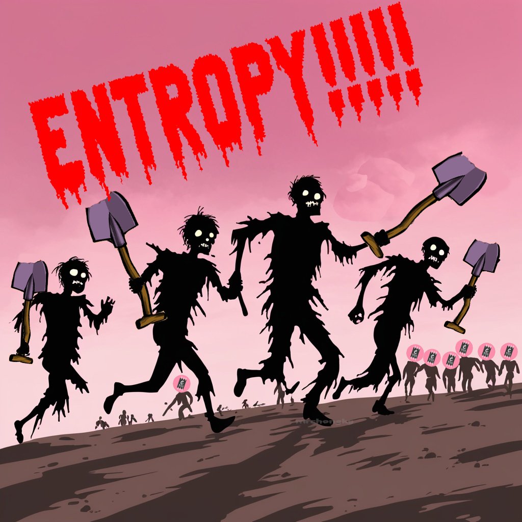 Chongkydudut's tweet photo. This is what's going on rn, its like a zombie apocalypse.

 but instead, its zombie miners running after $ENT 

Happy Hallooween guys!  

How about a miner role good sers for these memes i created? hehehehe

@minersdigholes @justentropylol https://t.co/ds8YvILq4d