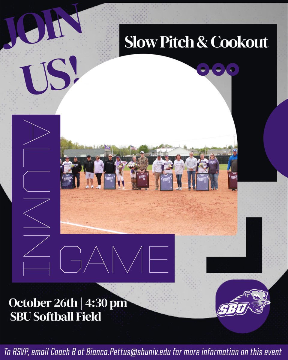 CALLING ALL SBU SOFTBALL ALUMNI💜

Join us this Saturday to meet the current Bearcats and show off your old roots!

To RSVP, look at the bottom of the flyer for more information about this weekend! 

#BearCats #Rollcats #Alumni