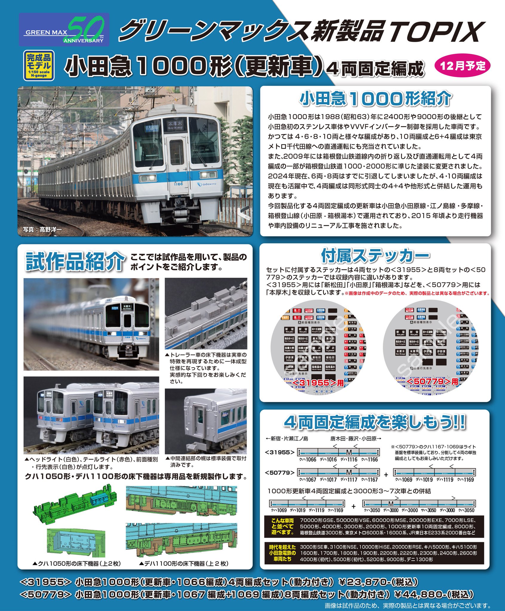 グリーンマックス】50779 小田急1000系(更新車・1067+1069編成) 8両  