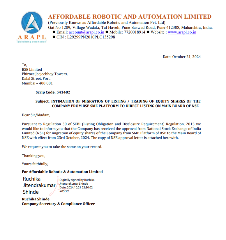 AnoopVinod1's tweet image. @CNBCTV18Live @AraplSolutions @araplraas #affordablerobotics #arapl #cnbctv18 #ndtvprofit #etnow #dalalstreet #Multibagger @VijayKedia1