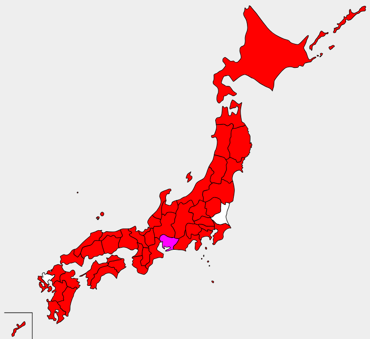 tosaka_public's tweet photo. 愛知県まで乗り換えなしで行ける都道府県。44/46。 https://t.co/XoJhF6xmpq