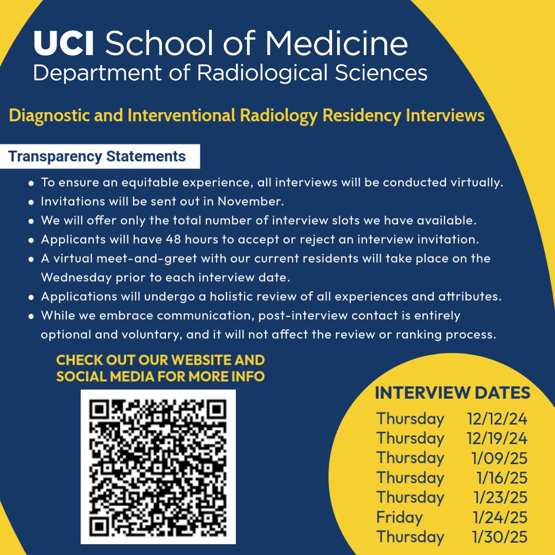 We’re excited for the upcoming Match!! Below are statements that we will abide by to promote an equitable process for all. Looking forward to meeting soon! #match2025 #radiology #radiologyresidents