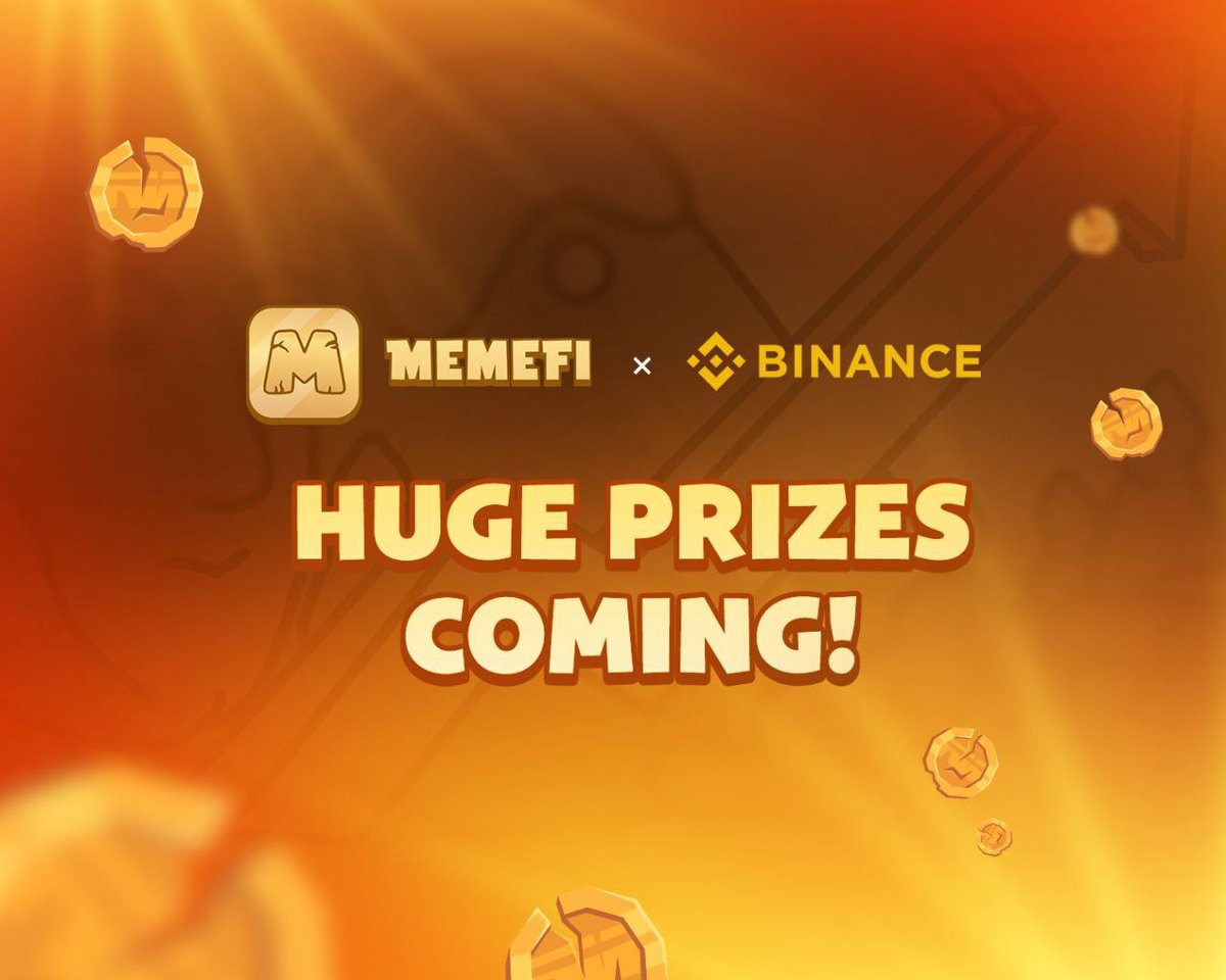 GIVEAWAY ALERT 🔥🔥
MemeFi X Binance Campaign: In Huge Prizes We Trust 

To participate, 
Like and retweet 
Follow <a href="/DAILYMEMEFICLUB/">DailyMemefiClub</a>

The event will offer mind-bending prizes you don't want to miss out on. 

Hint: it's important

Complete the campaign on Monday. See you there! 👀