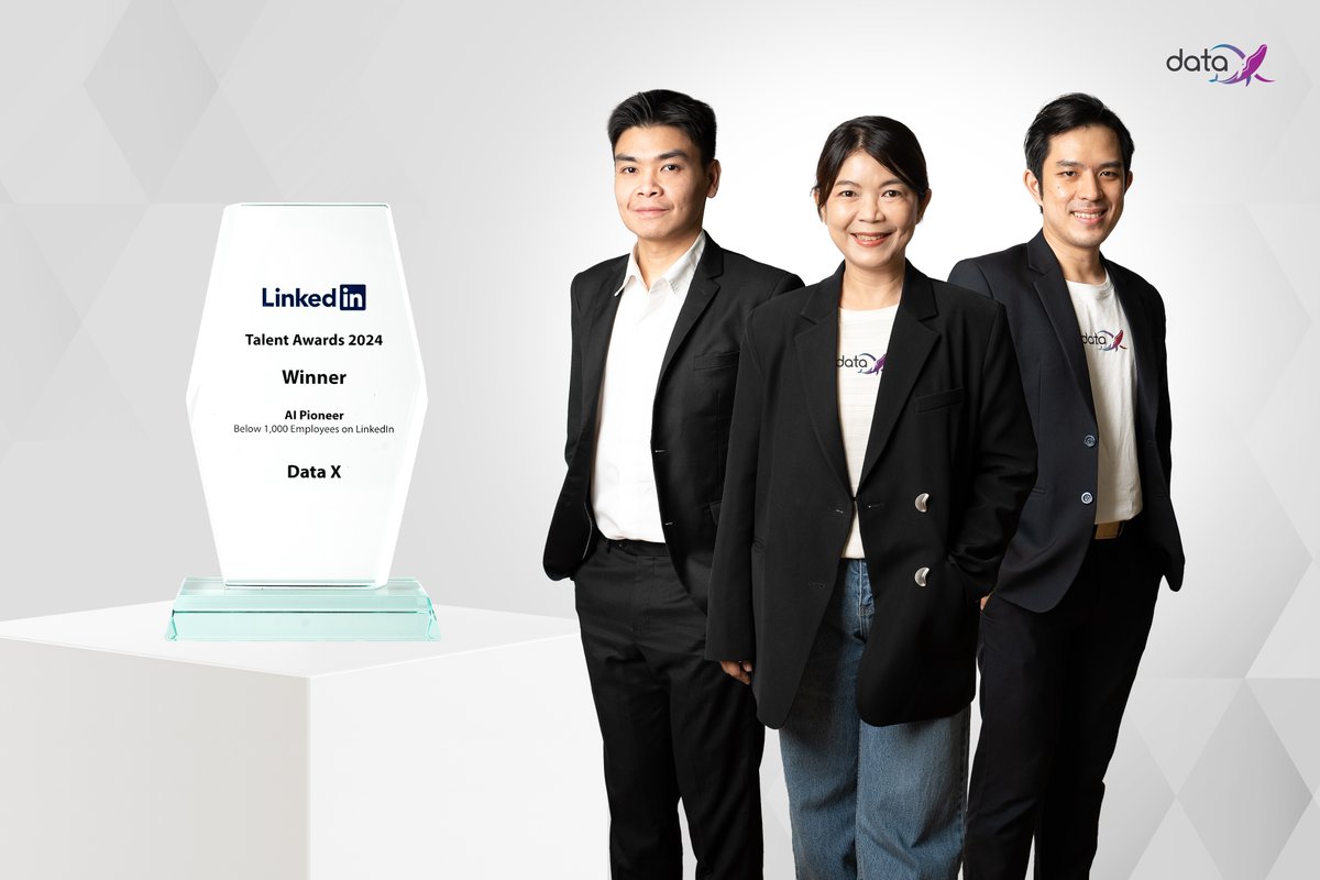 SuccessChTv's tweet image. DataX คว้ารางวัล “AI Pioneer 2024” จากเวที LinkedIn Talent Awards 2024 ตอกย้ำศักยภาพบุคคลากรระดับแถวหน้าด้าน AI 

successchannel.co/post_news?post… 

#DataX
#AIPioneer2024
#LinkedInTalentAwards2024
#AI