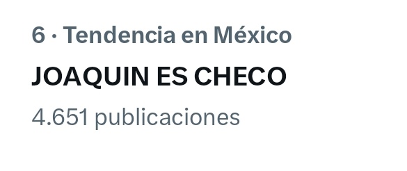 JoacoUpdates's tweet image. Logramos llegar la 6to lugar en tendencias! Sigamos 

@RosyOcampo
JOAQUIN ES CHECO
#PapásPorConveniencia