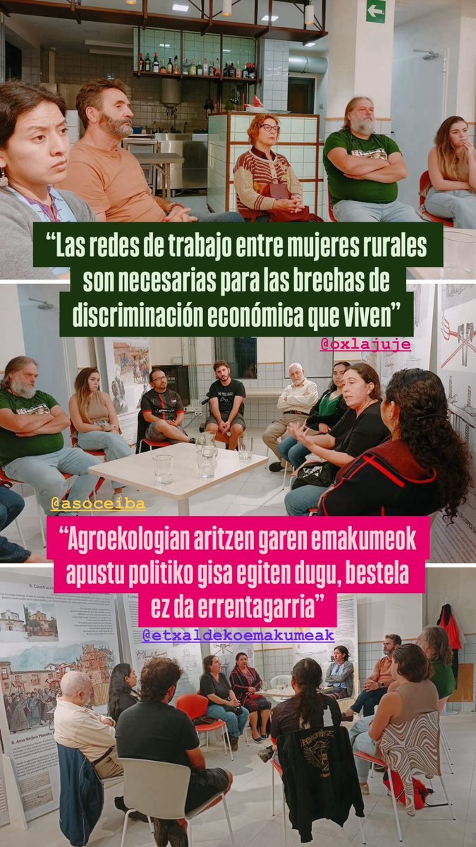 🟣 Atzo #Getxon elkartu ginen Landa Eremuko emakumeak bizi duten estigmatizazioaz eta diskriminazioaz hausnartzeko.  
Ayer conversamos sobre la estigmatización y discriminación de las mujeres rurales. 
Eskerrik asko <a href="/AsociacionCEIBA/">Asociación CEIBA</a> <a href="/Oxlajuje1/">Oxlajuje</a> eta @etxaldemakumeak.