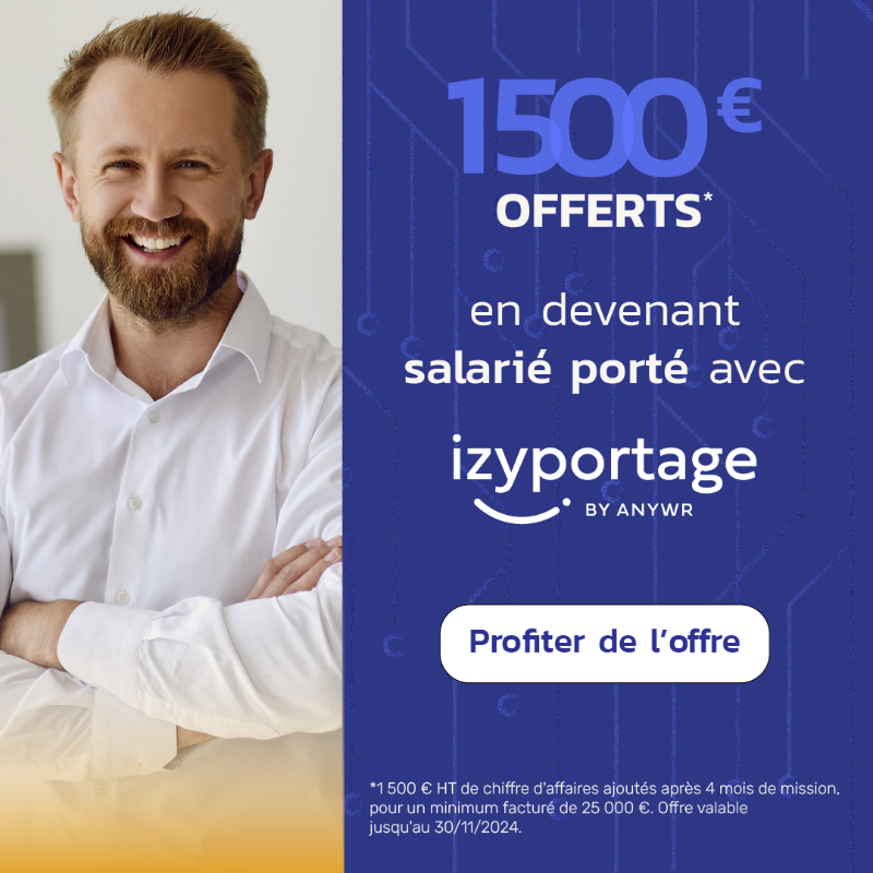 Anywr_FR's tweet photo. 📣 1500€ offerts* en devenant salarié porté avec Izyportage by anywr ! 
Avec le portage salarial , vous bénéficiez toujours de :
✓ Zéro administratif 
✓ CDI
✓ Frais professionnels 
✓ CA Illimité 
✓ Assurance chômage &amp; retraite 
✓ Sécurité social et mutuelle