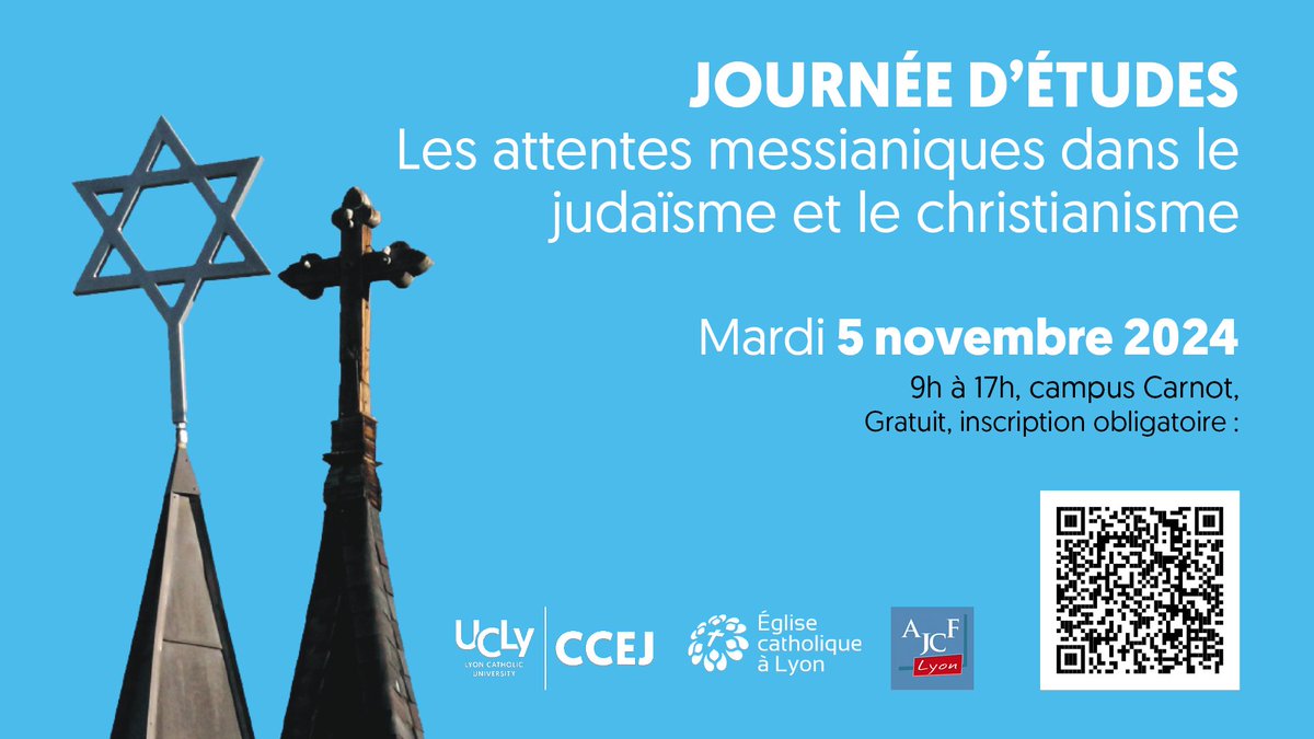Mardi 5 novembre aura lieu la prochaine journée d'étude du CCEJ sur "les attentes messianiques dans le #judaïsme et le #christianisme", les inscriptions sont ouvertes ! 

ucly.fr/les-attentes-m…