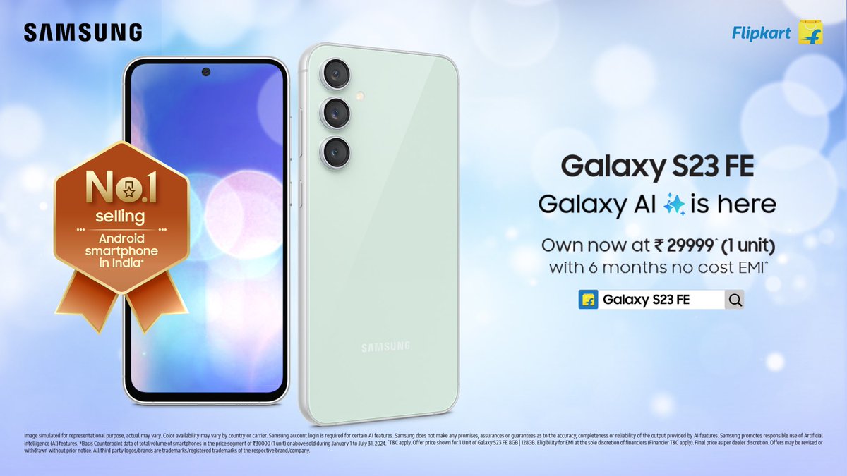 android_fhd's tweet image. Cool offers running on #GalaxyS23FE #GalaxyS23 and #GalaxyS24Plus on Flipkart

With the specs that these S series devices come with, these look good deals 👀