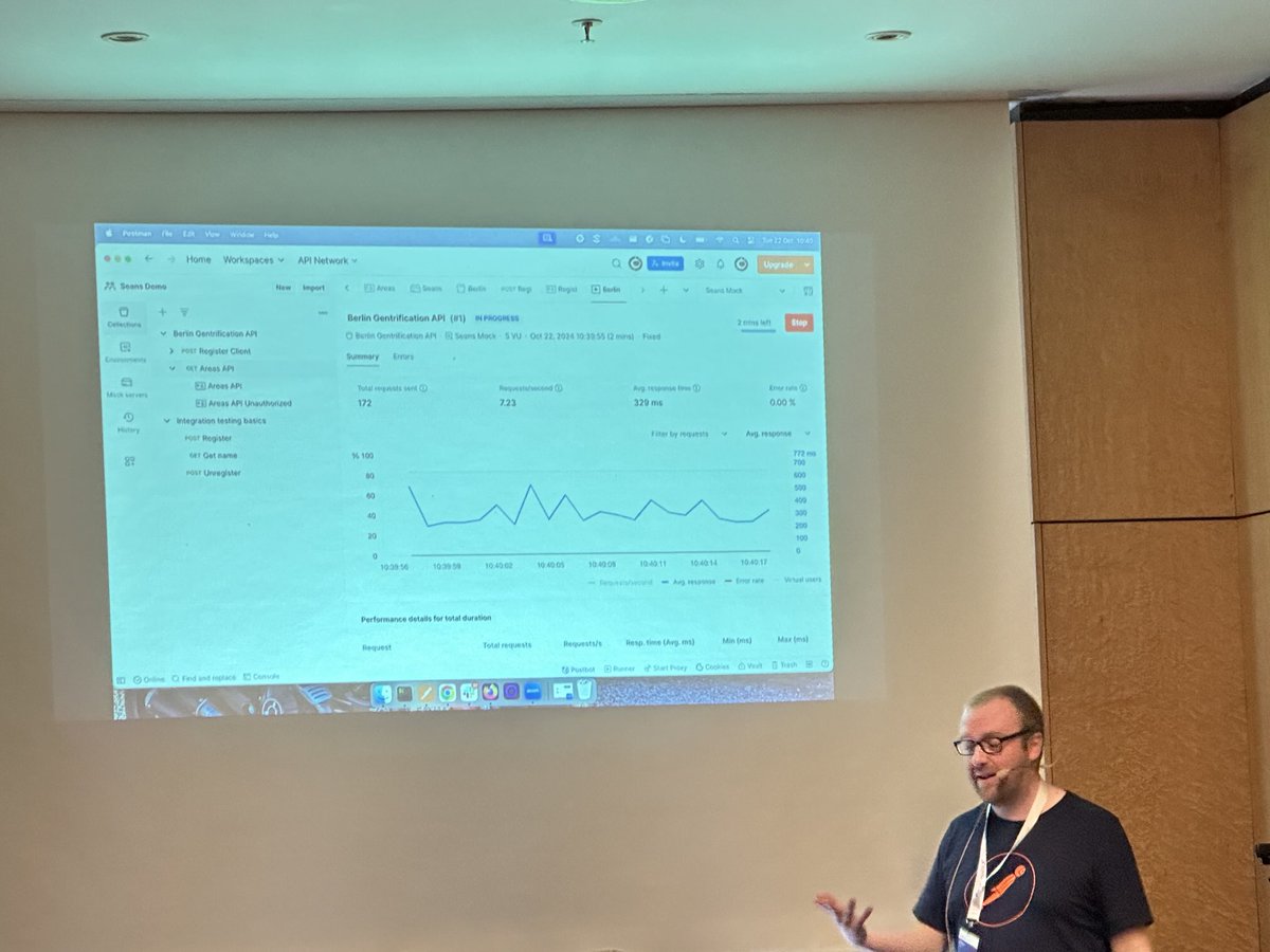 api_conference's tweet image. 🚀 Live now at #APIcon: Sean Davis is diving deep into Postman! Learn how to use collection templates for API testing, automation, and more. Plus, check out a magical demo with Postbot, their AI-based helper! Don't miss it! #Postman #APIautomation #API