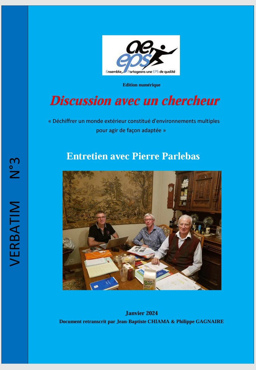 À retrouver sur le site de l'#aeeps la transcription complète de longs échanges à propos de notre discipline que Jean-Baptiste Chiama, Philippe Gagnaire et François Lavie ont eu avec Pierre Parlebas.

Pour y accéder 👉🏻 lnkd.in/e-Xc3eaj