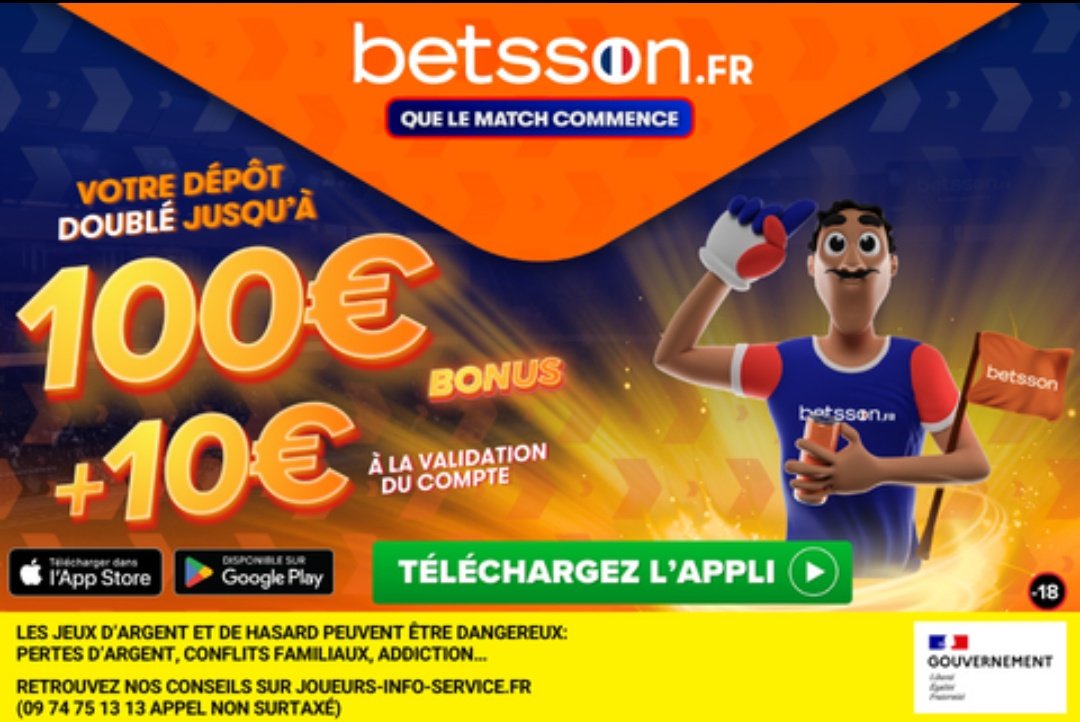 BetClem_'s tweet photo. JEU CONCOURS 🎁 SPÉCIAL #LDC #UCL 🏆🇪🇺

POUR PARTICIPER 👇

👉 Trouvez le nombre de buts des 9 matchs du jour + 1 buteurs 
Exemple : 23 buts + 🇸🇪 V. Gyokeres 
👉 RT ♻️ + follow @BetClem_

2x10€ EN CASH À REMPORTER ! 💸

🎁  PROFITEZ DE 10€ OFFERTS SANS DÉPÔT +100€ SUR BETSSON 🟠 ICI 👇
https://t.co/wfIKaKhI9H
+ Un bonus intéressant en DM 📩

⚠️ Finaliser votre inscription sur le navigateur en suivant le lien avant de télécharger l'application ⚠️

Une seule réponse acceptée par personne jusqu'à ce soir 18h45 🕖
#TeamParieur