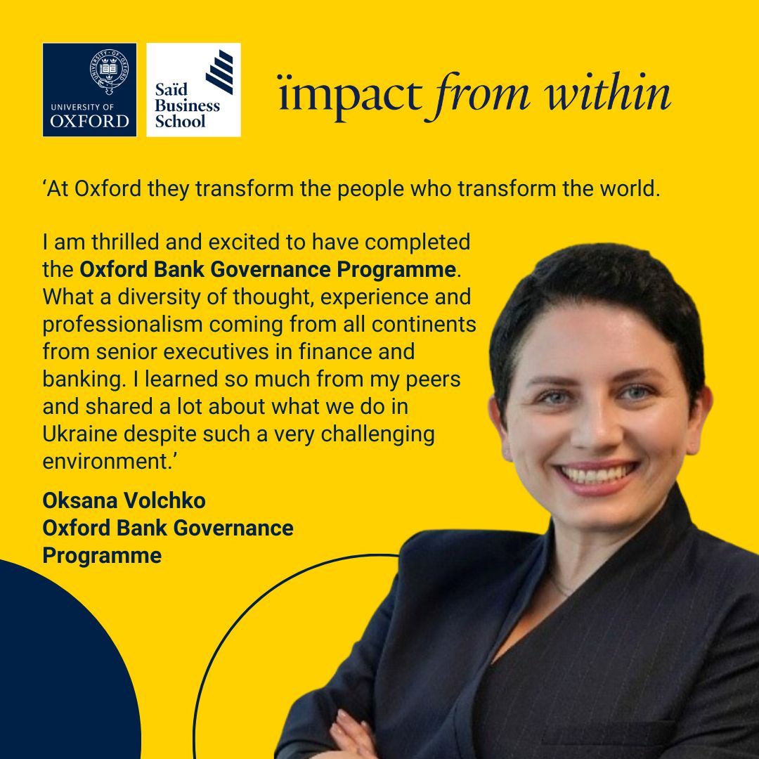 Oksana was looking for a programme, supported by professors, which could provide some #insights into questions like what we can do with banking, how to rapidly transform and if there is still life for the current #banking models.

Read more - oxsbs.link/487QQsO