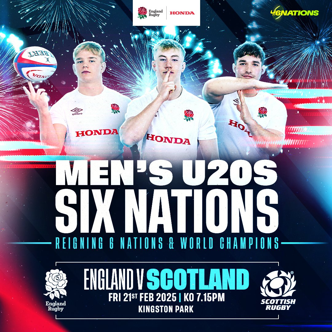 𝗚𝗘𝗡𝗘𝗥𝗔𝗟 𝗦𝗔𝗟𝗘! 🎉

Tickets for the <a href="/SixNationsU20/">Six Nations Under-20s</a> clash between <a href="/EnglandRugby/">England Rugby</a> U20s and Scotland U20s are now on general sale! 🏉

Secure your spot at Kingston Park on Friday February 21 (7:15pm KO), with tickets starting from just £10 for adults and £5 for U18s.

Don’t
