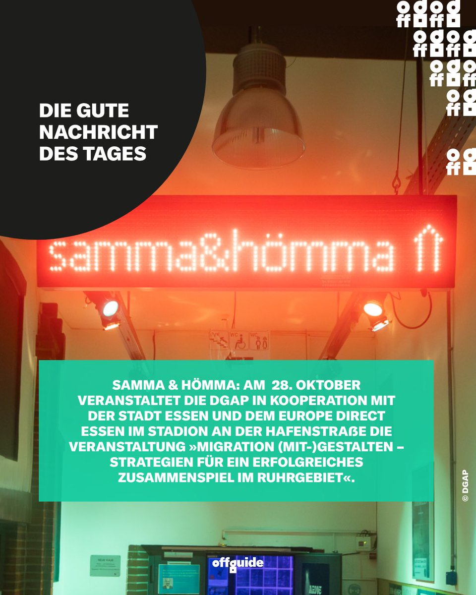 offguide's tweet image. Außerdem ist die Veranstaltung kostenlos, für Getränke und Snacks ist gesorgt. Hier geht‘s zur Anmeldung: forms.office.com/e/sQw5sv8s1U

#sammaundhömma #europedirectessen @Essen_Ruhr #offguide