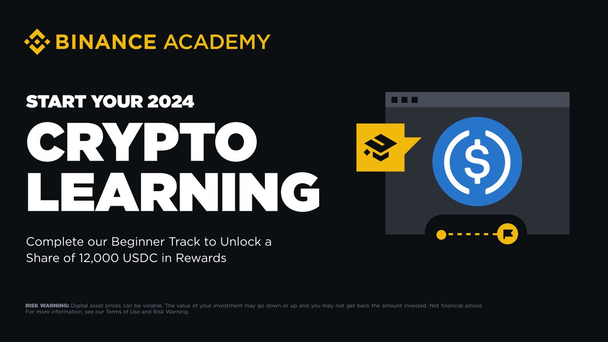 BinanceAcademy's tweet image. It’s not too late to get cracking on your 2024 crypto learning goals! 

There’s no better place to start than the #Binance Academy Beginner Track. 

Complete all 6 courses to unlock your share of 12,000 USDC in rewards 👇
academy.binance.com/en/track/begin…