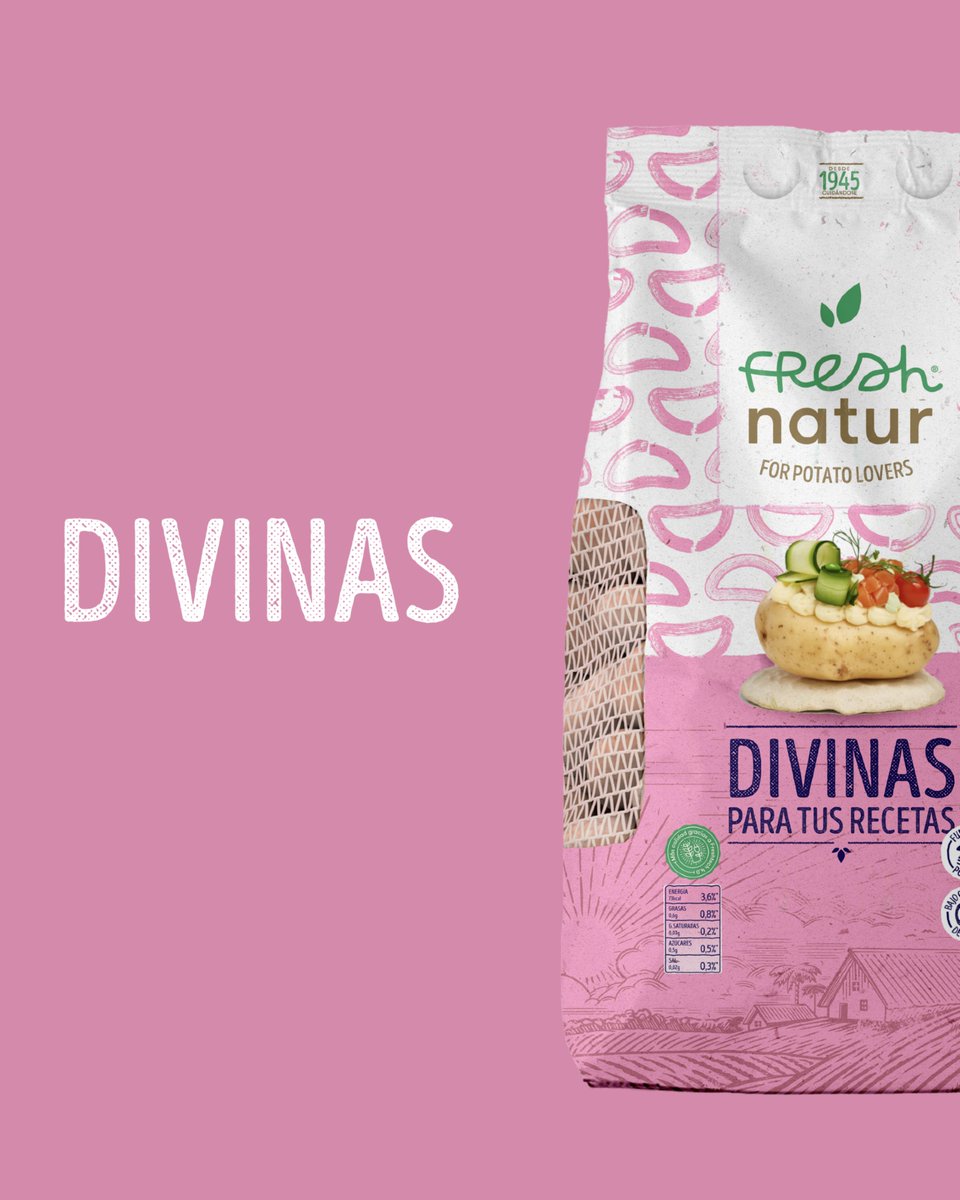 FreshNatur's tweet photo. ¿Conoces nuestras patatas divinas?

✔️ Es una patata versátil de máxima calidad
✔️ Pensada para cualquier tipo de receta
✔️ Calibres seleccionados

Y, como siempre, en un envase 100% reciclable ♻️♻️

#ForPotatoLovers #PatatasFreshnatur #PatatasDivinas https://t.co/uTEXFU9Rxd