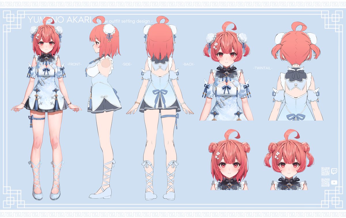 新衣装の3面図置いときます👼 #濃いめのアート