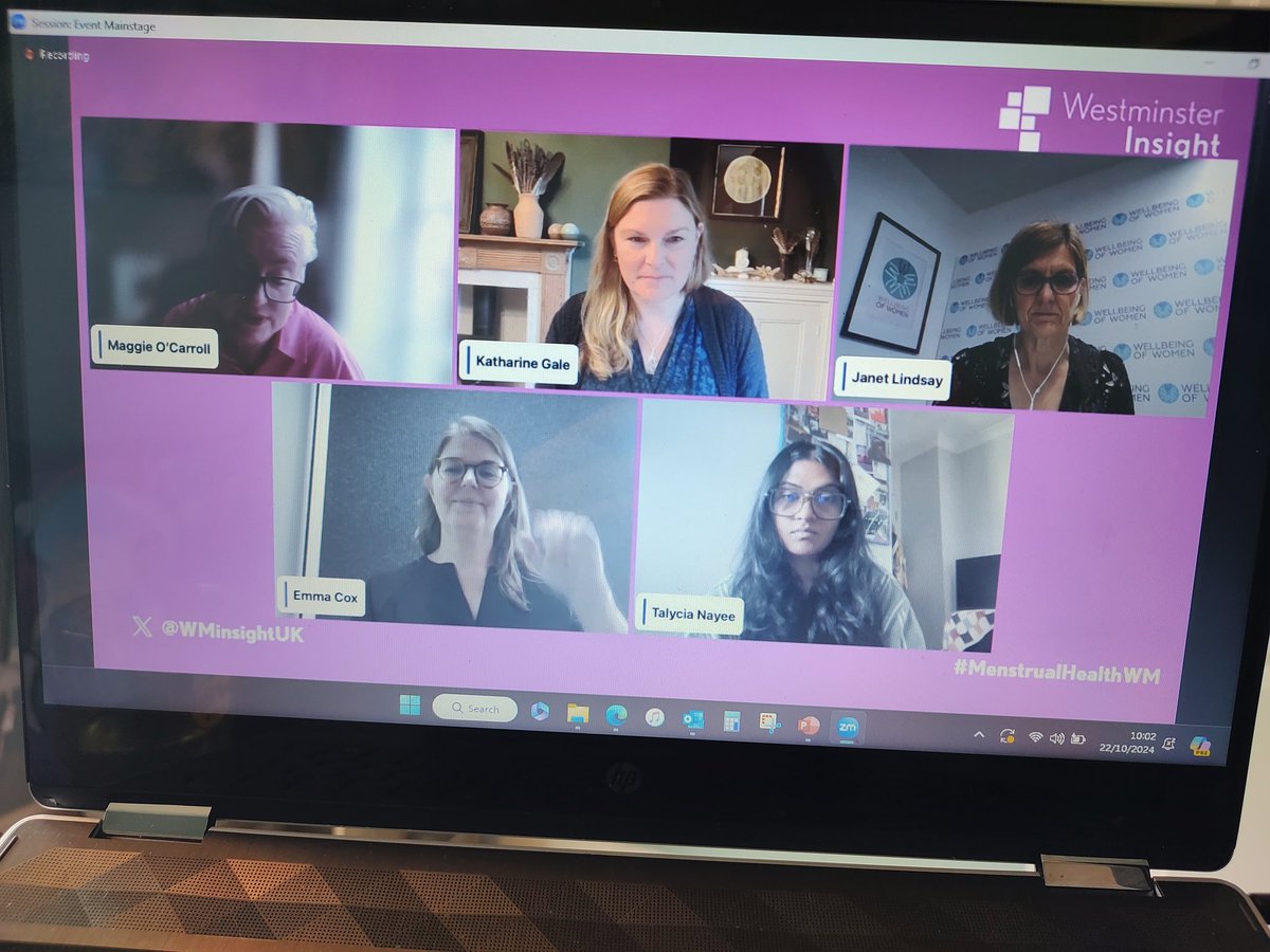 What a panel at <a href="/WMinsightUK/">Westminster Insight</a> #MenstrualHealthWM digital conference this morning 🙌

<a href="/GaleKatharine/">Fluxstate</a> <a href="/WellbeingofWmen/">Wellbeing of Women</a> <a href="/msemmacox/">Emma Cox</a> <a href="/EndometriosisUK/">Endometriosis UK</a> <a href="/bloodygood__/">Bloody Good Period</a>
