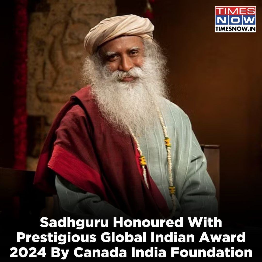 TimesNow's tweet image. Spiritual leader Sadhguru has been conferred with the CIF Global Indian Award by the Canada India Foundation for his contribution towards creating a conscious planet and leadership in tackling environmental challenges.

Expressing his gratitude towards the CIF, Sadhguru has…