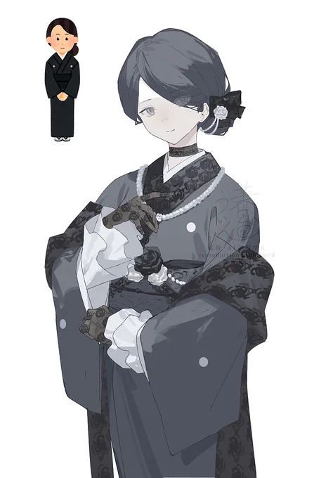 #いらすとやチャレンジ ゴス喪服 