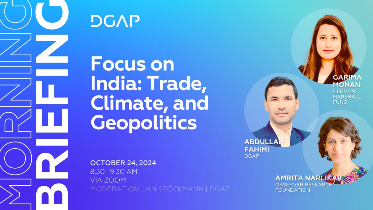 The day Chancellor Scholz &amp; cabinet members travel to New Delhi for the seventh 🇮🇳-🇩🇪 government consultations, we will discuss Indo-German relations and #India’s international role in our next #MorningBriefing with <a href="/GarimaMo/">Garima Mohan | गरिमा मोहन</a>, <a href="/AmritaNarlikar/">Dr Amrita Narlikar</a> &amp; <a href="/_fahimi/">Abdullah Fahimi</a>. 

buff.ly/4dUV090
