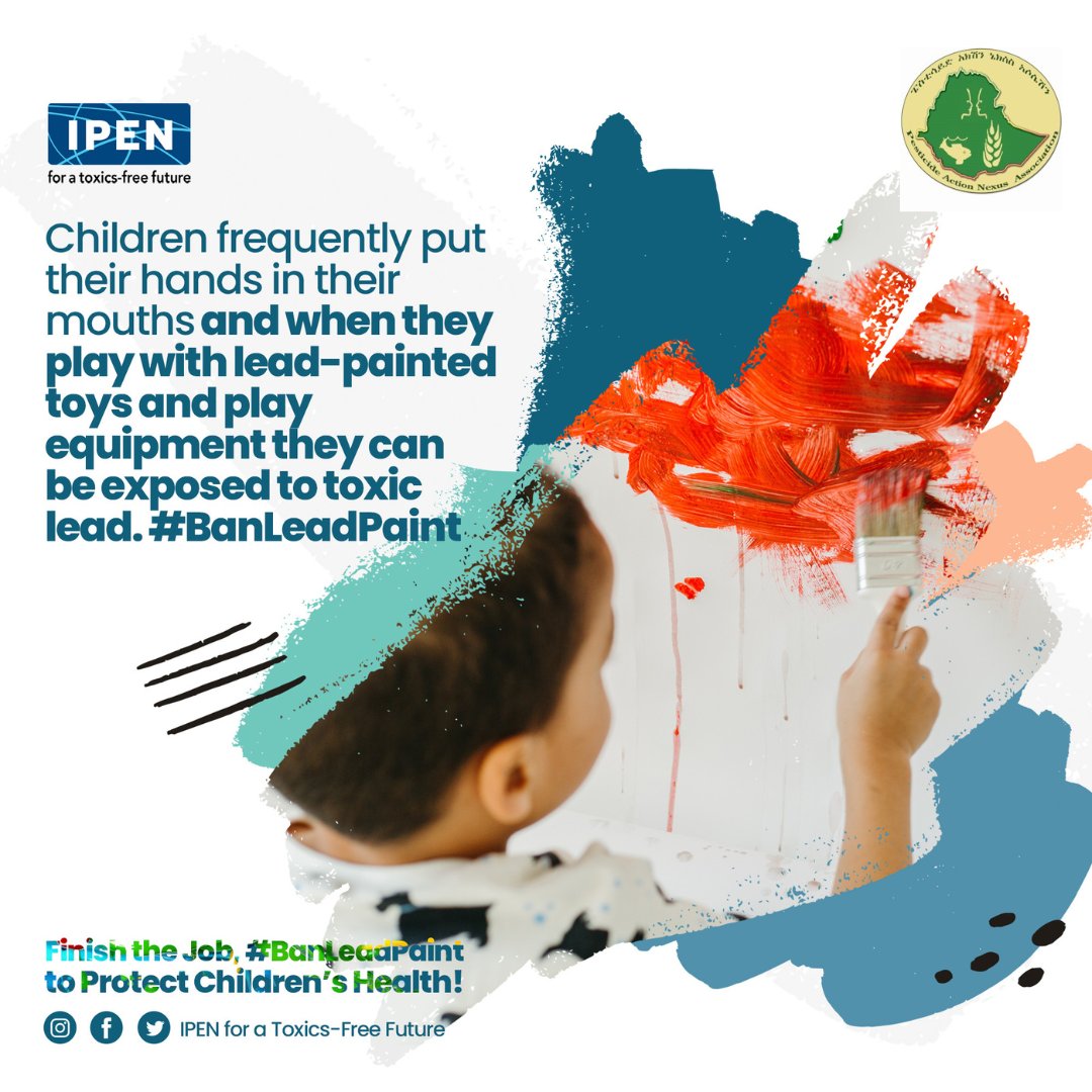 There are more ways for #Children to be exposed for #LeadPaints, Toys, playgrounds, schools and children's habit of putting their hands in their mouths makes them more vulnerable to #LeadPaints.
#BanLeadPaints and ensure your children play freely.