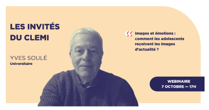karen_prevost's tweet photo. [REPLAY] 🔴A (re) voir le webinaire avec Yves Soulé du 7 octobre 2024 
➡️Images et émotions : comment les élèves reçoivent les images d'actualité ?
🙏Un webinaire essentiel 
ℹ️ Cycle de webinaires "les Invités du @LeCLEMI"
https://t.co/Q4GnU003O3
#EducMédiasInfo #CPS #EMC #HGGSP https://t.co/0gOc7mHJcu