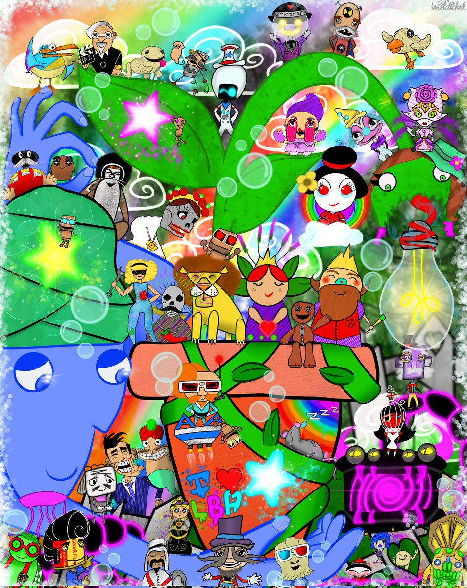 unstittched's tweet image. Here is some fan art for @LittleBigPlanet. This took a long time to make. Every Curator is here from every game. #LBP #LittleBigPlanet