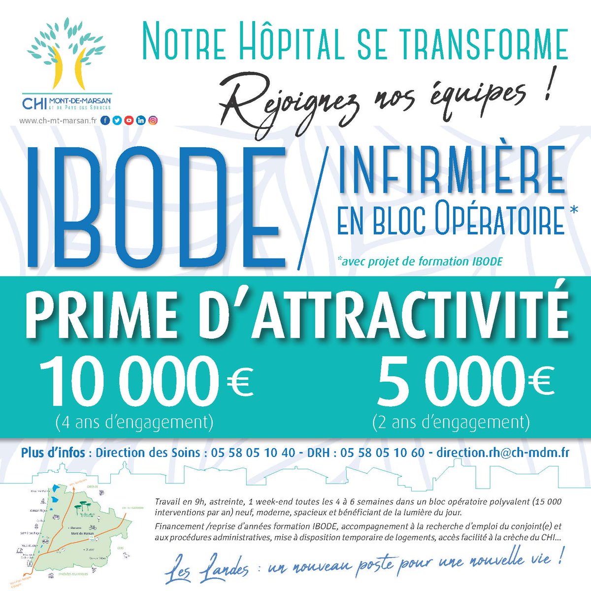 📣✅𝗣𝗮𝗿𝘁𝗮𝗴𝗲𝗼𝗻𝘀 𝗹𝗲𝘀 𝗼𝗳𝗳𝗿𝗲𝘀 𝗱'𝗲𝗺𝗽𝗹𝗼𝗶 𝗱𝘂 𝗖𝗛𝗜 ...
ℹ️𝗖𝗲𝘁𝘁𝗲 𝘀𝗲𝗺𝗮𝗶𝗻𝗲 𝗼𝗻 𝗿𝗲𝗰𝗵𝗲𝗿𝗰𝗵𝗲 𝘂𝗻(𝗲) #ibode
ch-mt-marsan.nous-recrutons.fr/poste/hf5ck4bo…