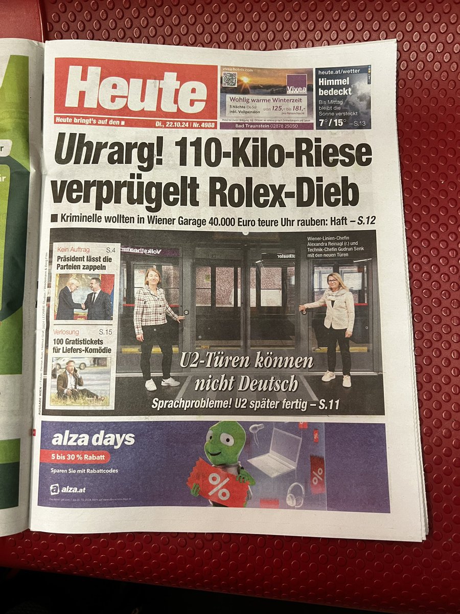 Uhrarg! Jetzt können nicht mal mehr die Türen deutsch! #boulevard via <a href="/Heute_at/">heute.at</a>